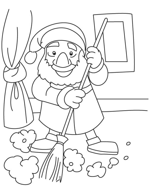 Dibujo de Barrendero Enano para Colorear