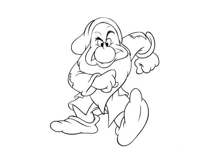 Dibujo de Enano Caminando para Colorear