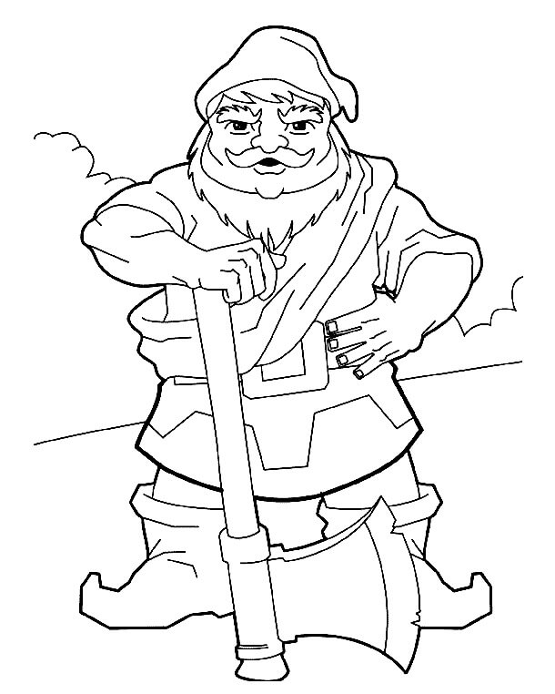 Dibujo de Enano Fuerte para Colorear