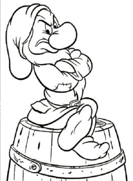 Dibujo de Enano Sentado para Colorear