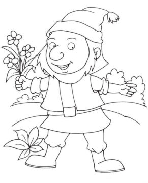 Dibujo de Flor de Explotacin Enana para Colorear