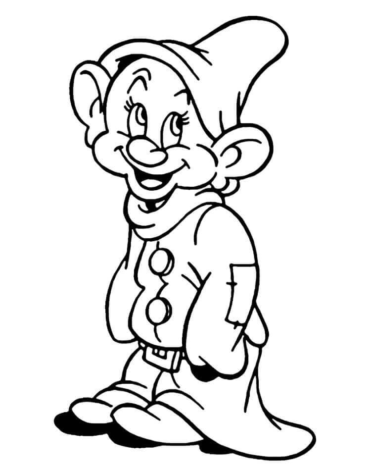 Dibujo de Pequeo Enano Divertido para Colorear