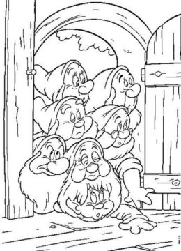 Dibujo de Siete Enanos para Colorear