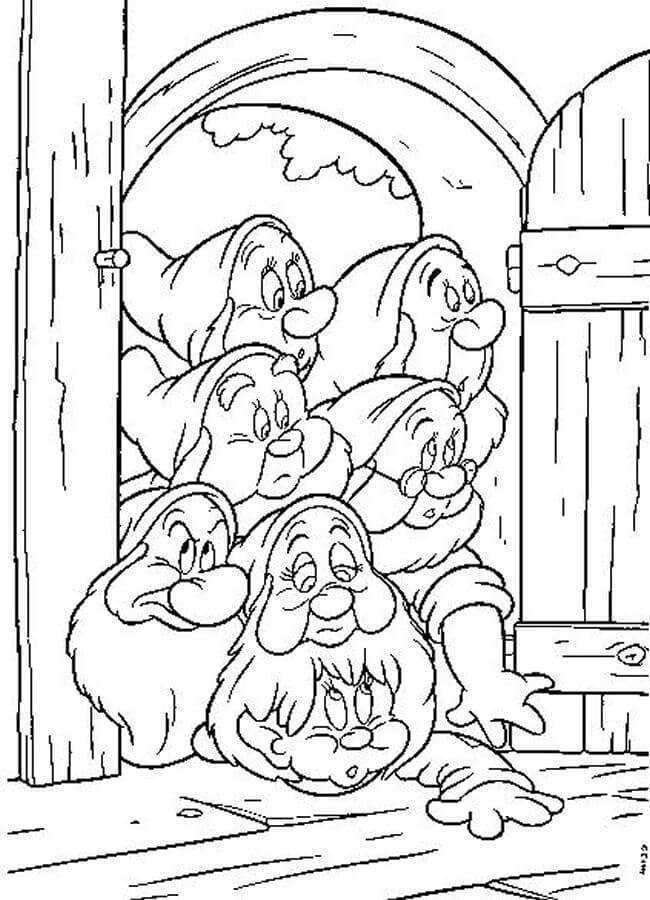 Dibujo de Siete Enanos para Colorear