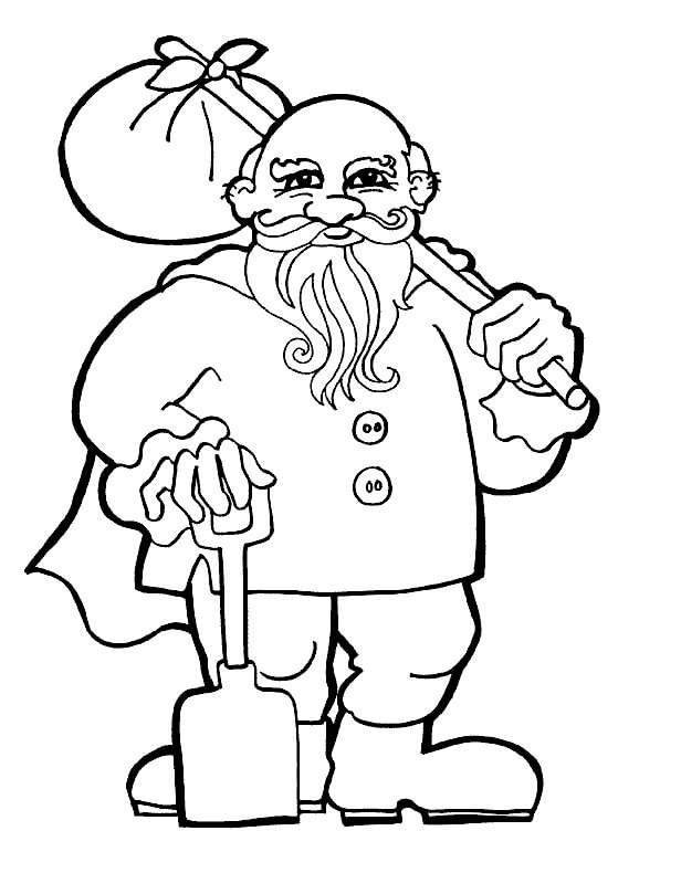 Dibujo de Viejo Enano para Colorear