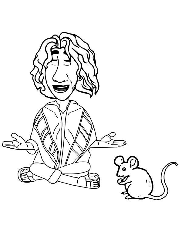 Dibujo de Imgi 10 Bruno Madrigal Meditating And Rat Coloring Page para Colorear