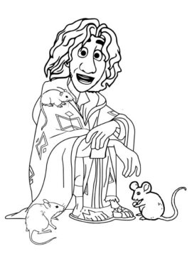 Dibujo de Imgi 14 Bruno Sitting And Two Rats Coloring Page para Colorear