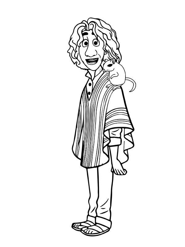Dibujo de Imgi 8 Bruno Madrigal And His Rat Coloring Page para Colorear