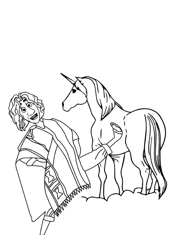 Dibujo de Imgi 9 Bruno From Encanto And Horse Coloring Page para Colorear