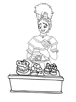 Dibujo de Imgi 12 Encanto Dolores Madrigal Eating Coloring Page para Colorear