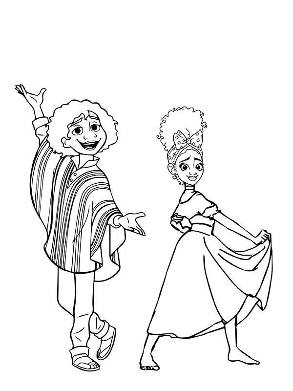 Dibujo de Imgi 2 Encanto Camilo And Dolores Madrigal Coloring Page para Colorear
