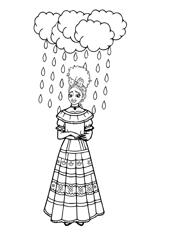 Dibujo de Imgi 3 Encanto Dolores Madrigal And Rain Coloring Page para Colorear