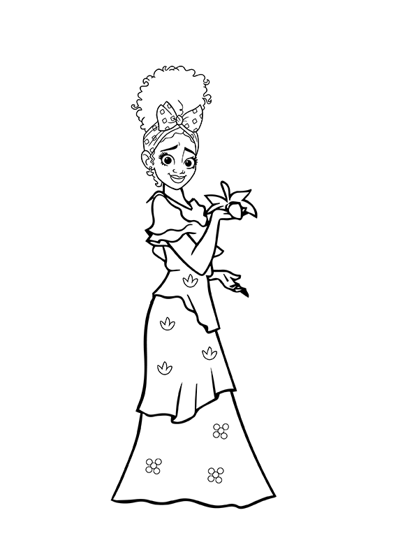 Dibujo de Imgi 4 Flower And Encanto Dolores Madrigal Coloring Page para Colorear