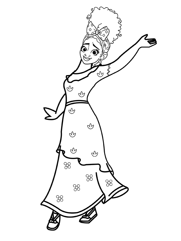 Dibujo de Imgi 5 Encanto Dolores Madrigal Dancing Coloring Page para Colorear