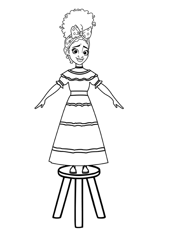 Dibujo de Imgi 9 Dolores Madrigal Standing On Chair Coloring Page para Colorear