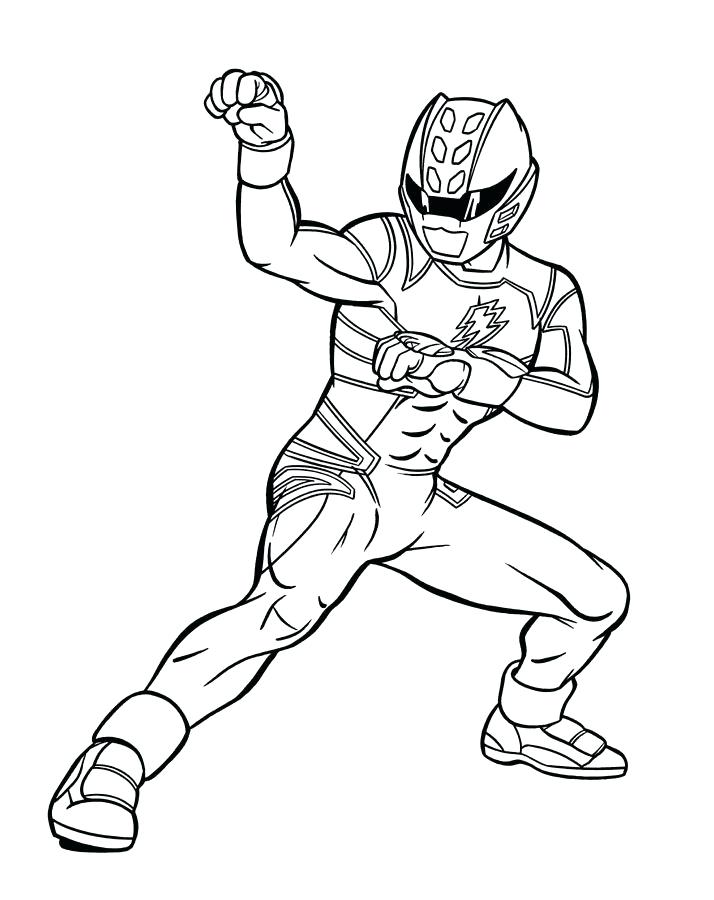 Dibujo de Energía Guardabosque Rojo Furia de la Selva para Colorear