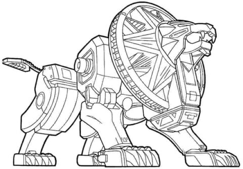 Dibujo de Impresionante león Zord para Colorear