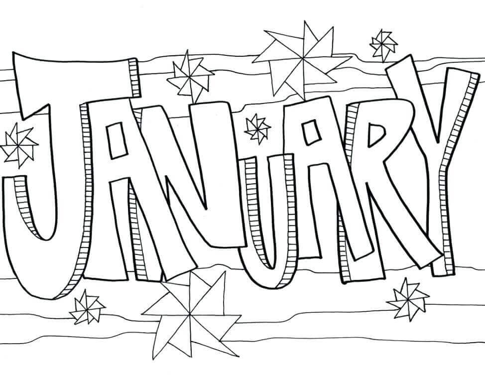 Dibujo de Enero 1 para Colorear
