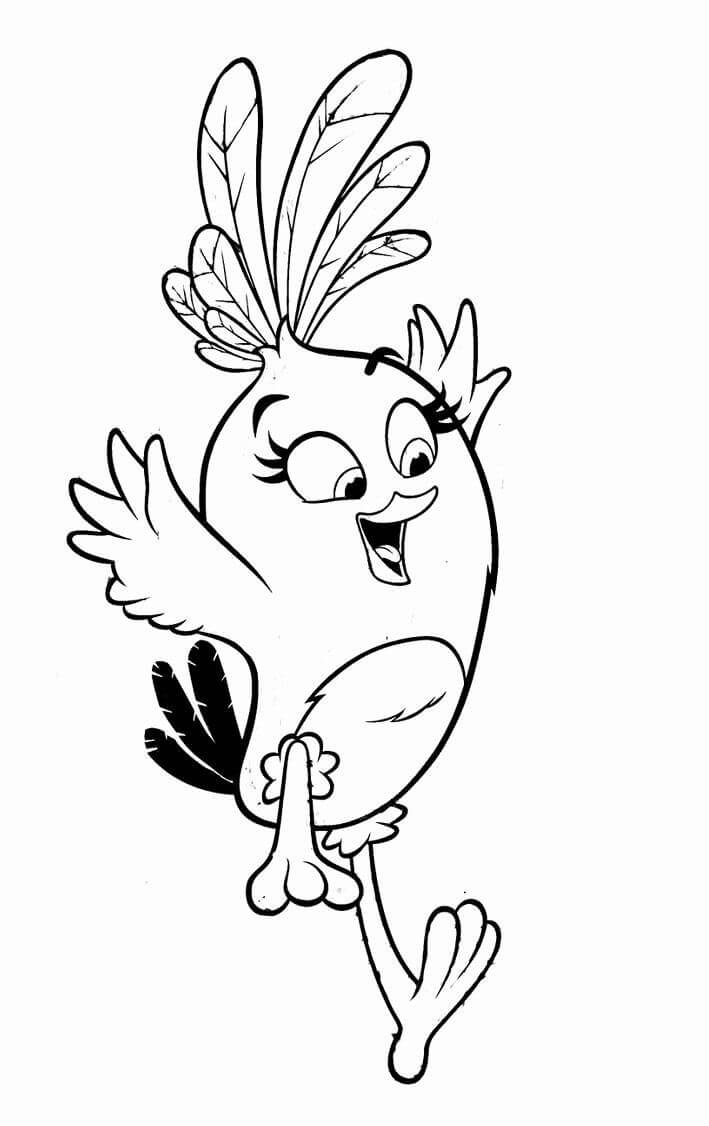 Dibujo de Contenta Enfadada Aves Stella para Colorear