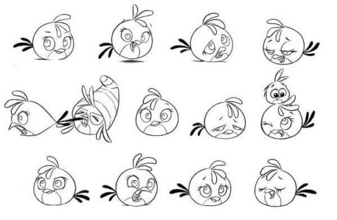Dibujo de Todos los Tipos de Enfadada Aves Stella para Colorear