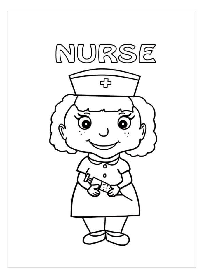Dibujo de Buena Enfermera para Colorear