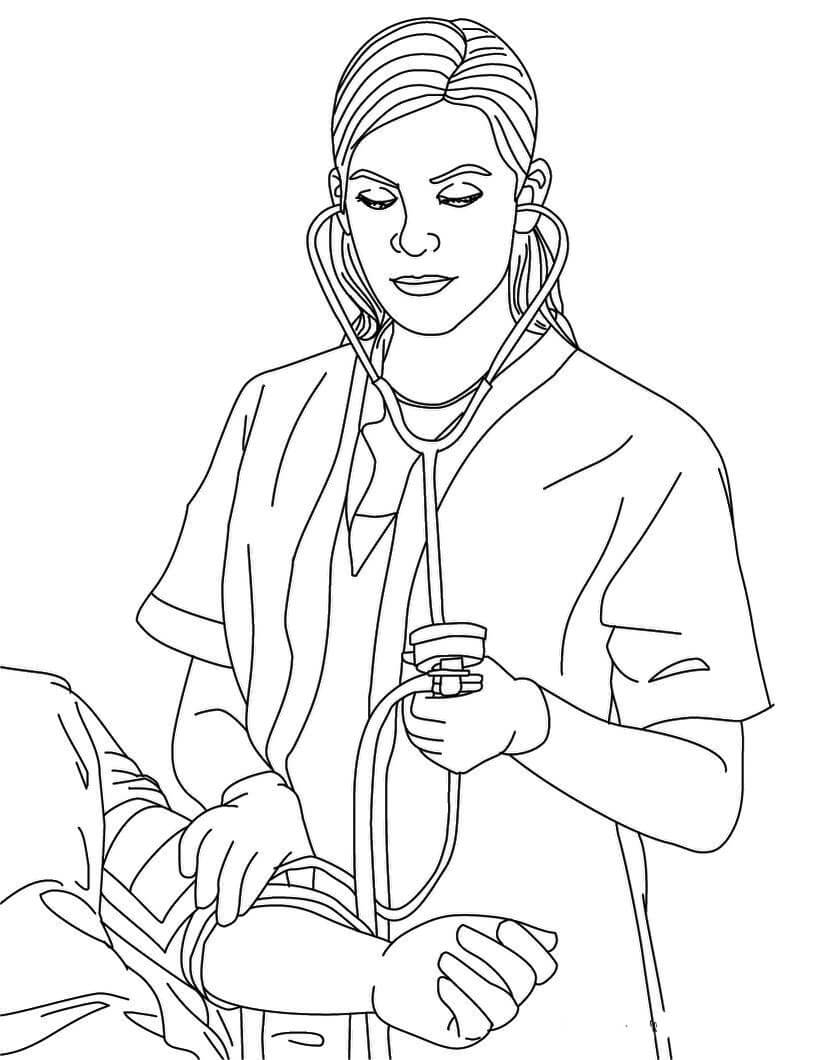 Dibujo de Enfermera básica para Colorear