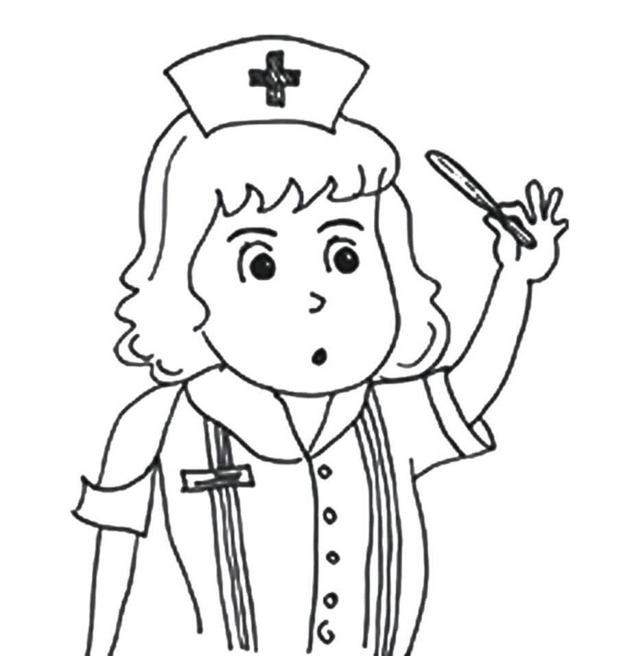 Dibujo de Enfermera de Dibujo para Colorear