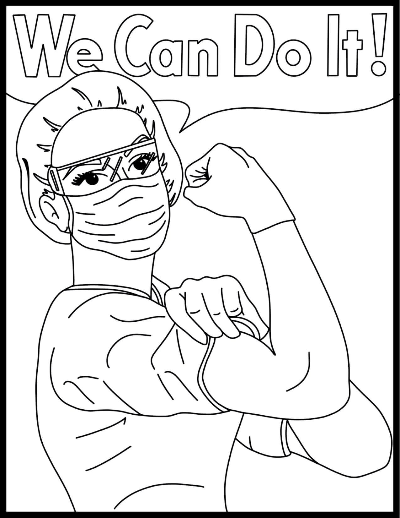 Dibujo de Enfermera Genial para Colorear