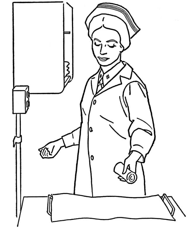 Dibujo de Enfermera Libre para Colorear