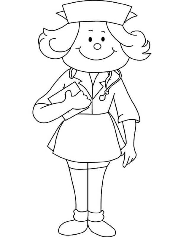 Dibujo de Enfermera Perfecta para Colorear