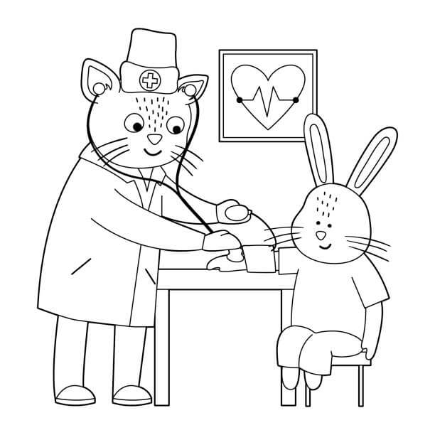 Dibujo de Enfermero de Animales para Colorear