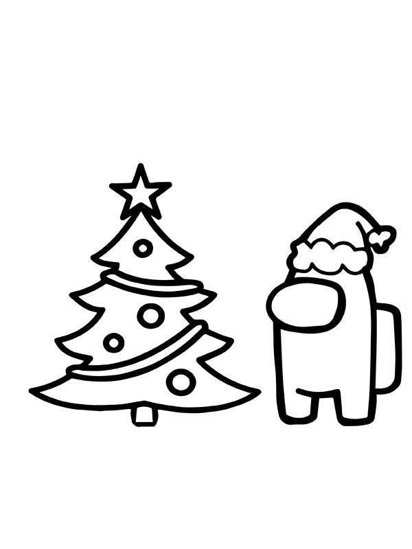 Dibujo de Entre Nosotros árbol de Navidad P Gina para Colorear