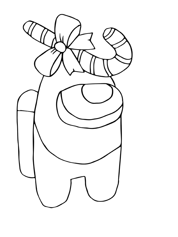 Dibujo de Entre Nosotros con Dulces de Navidad P Gina para Colorear