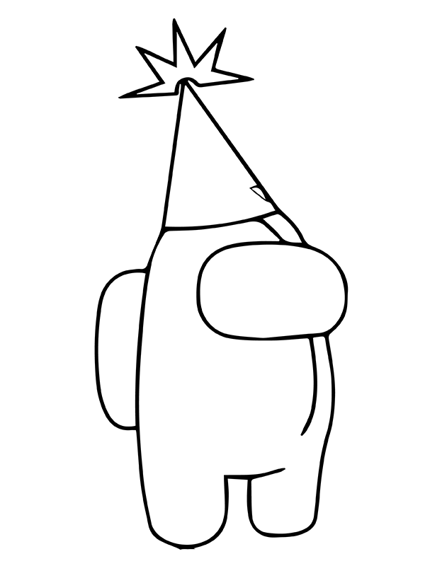 Dibujo de Entre Nosotros Sombrero de Fiesta de Navidad P Gina para Colorear