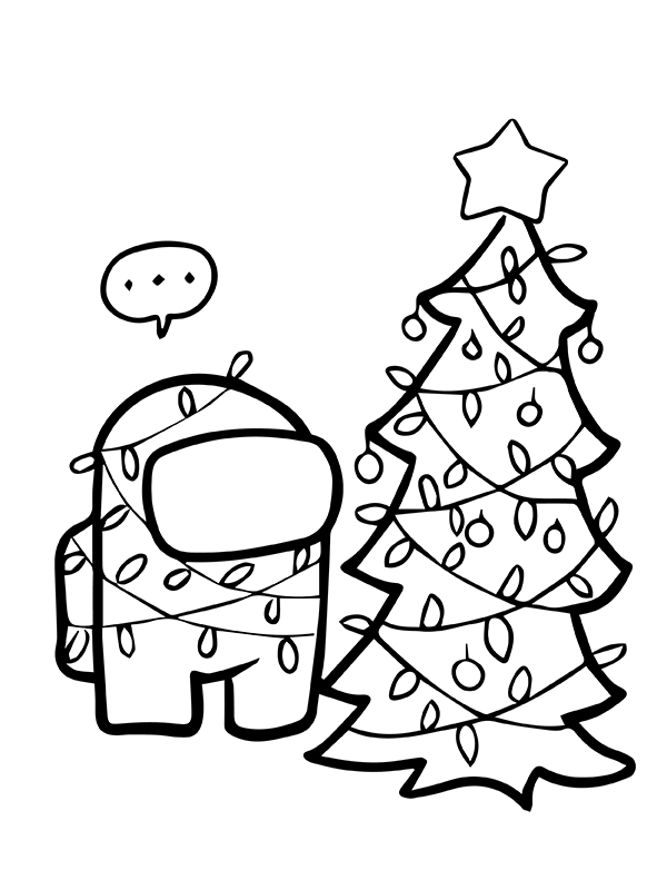 Dibujo de Feliz Navidad Luces con Entre Nosotros P Gina para Colorear