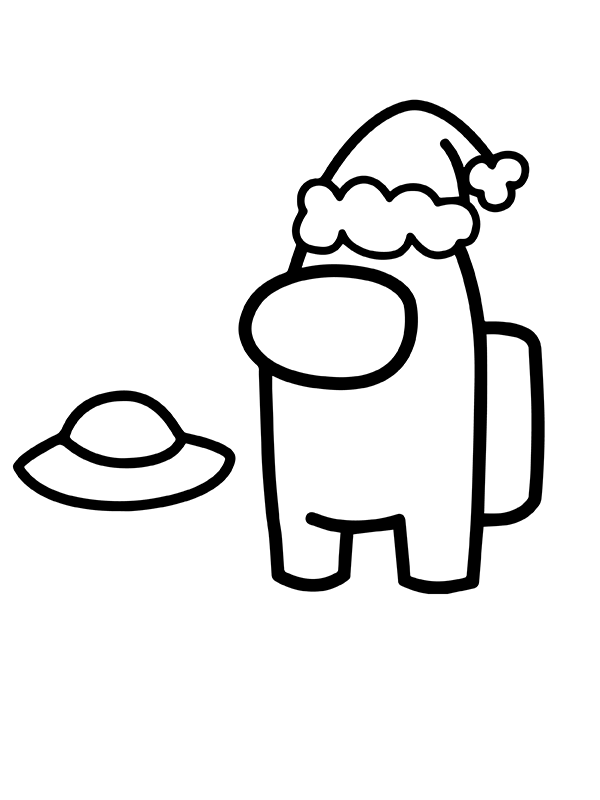 Dibujo de Gorra de Pap Noel P Gina para Colorear