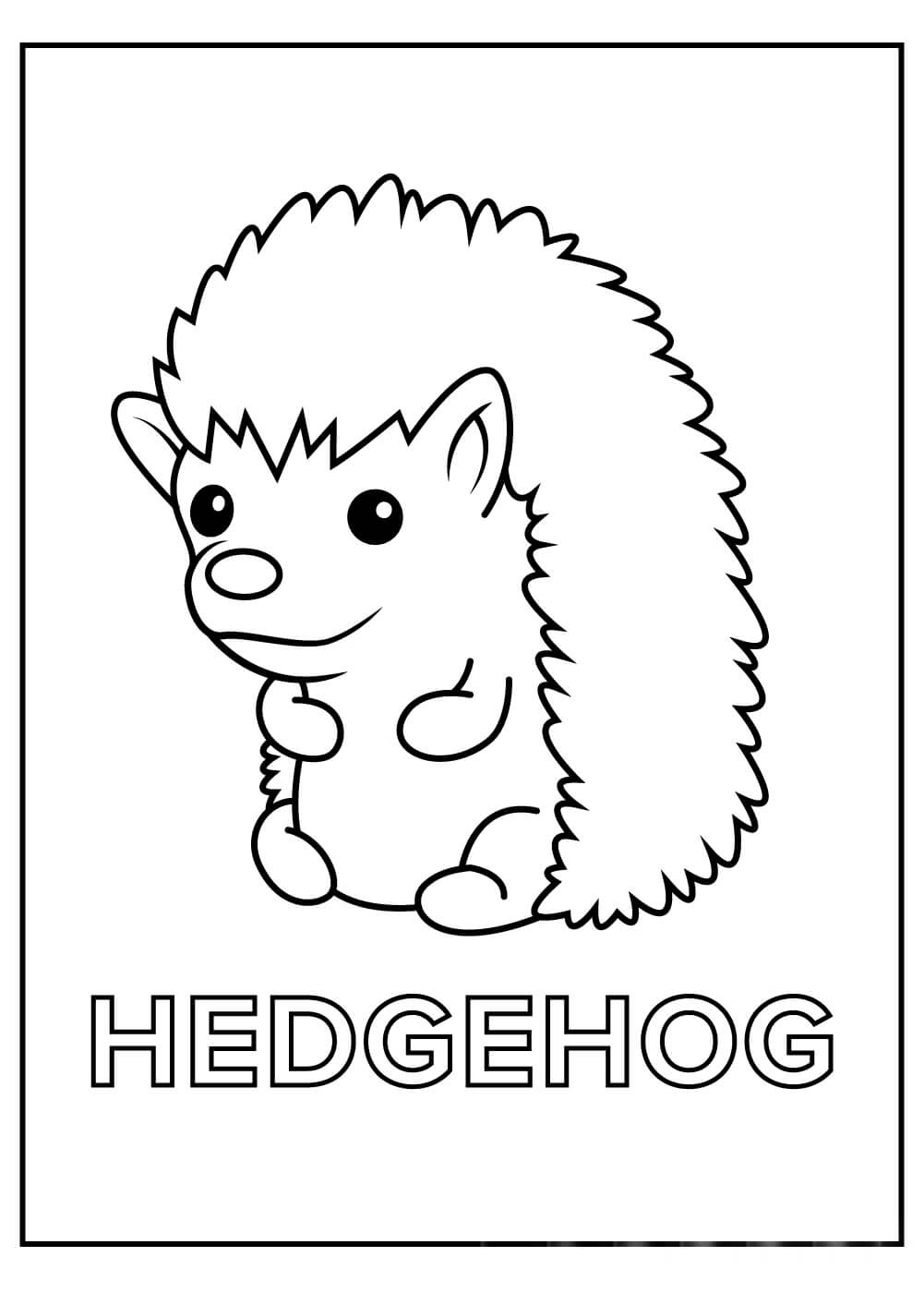Dibujo de Bebé Erizo Sentado para Colorear