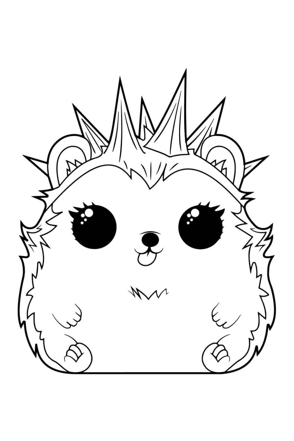 Dibujo de El Raro Erizo Mascota de Lol Pet Chiki para Colorear