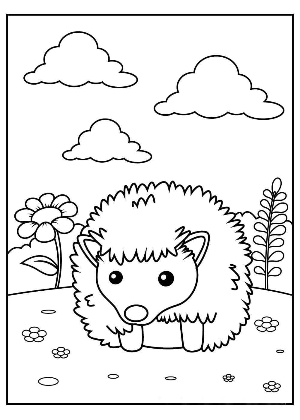 Dibujo de Erizo básico para Colorear