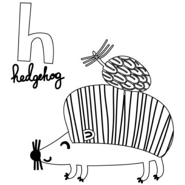 Dibujo de Letra H para Erizo para Colorear