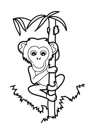 Dibujo de Escalada de Monos para Colorear