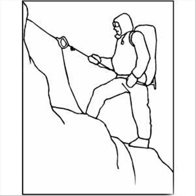 Dibujo de Escalada de Montaa Nevada para Colorear
