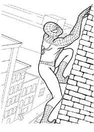Dibujo de Escalada de Pared de Spiderman para Colorear