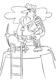 Dibujo de Escalador de Montaa de Dibujos Animados para Colorear
