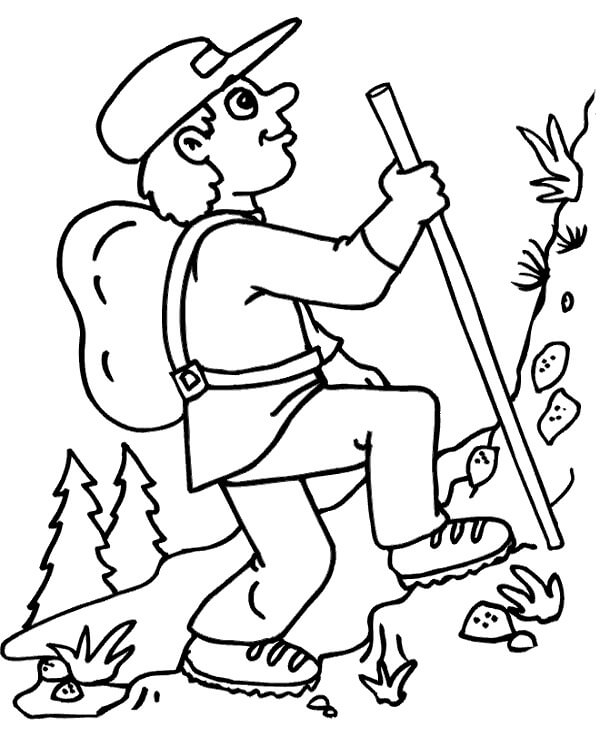 Dibujo de Hombre Montaismo para Colorear