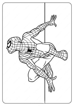 Dibujo de Pared de Escalada de Spiderman Genial para Colorear