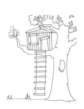 Dibujo de Sube a Mi Casa del Rbol para Colorear