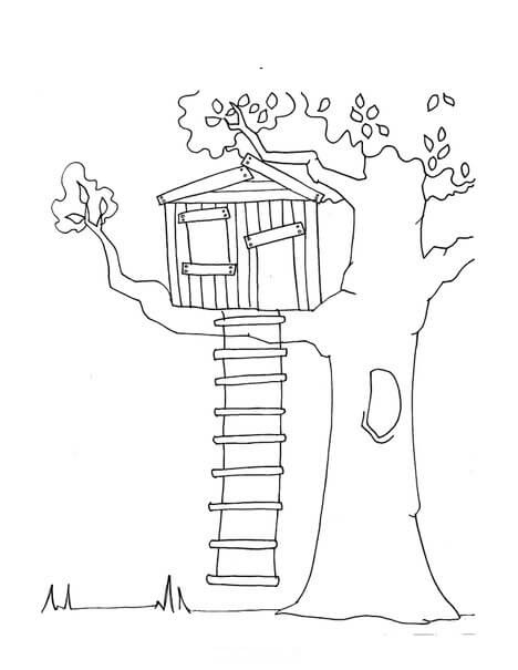 Dibujo de Sube a Mi Casa del Rbol para Colorear