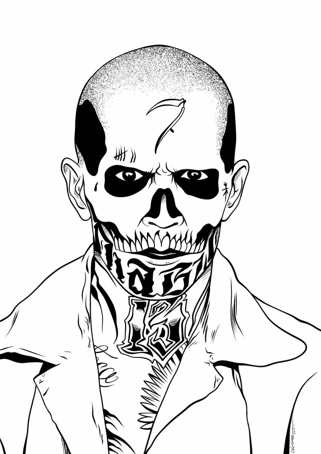 Dibujo de Cara el Diablo para Colorear