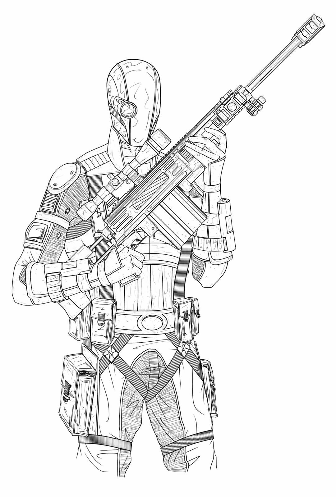 Dibujo de Deadshot con Pistola para Colorear